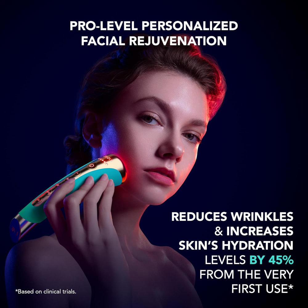 FOREO FAQ 102 High Frequency & Red Light Facial Rejuvenation Wand Topaz