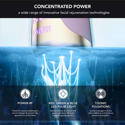 FOREO FAQ 101 Radio Frequency & Red Light Facial Rejuvenation Wand Amethyst
