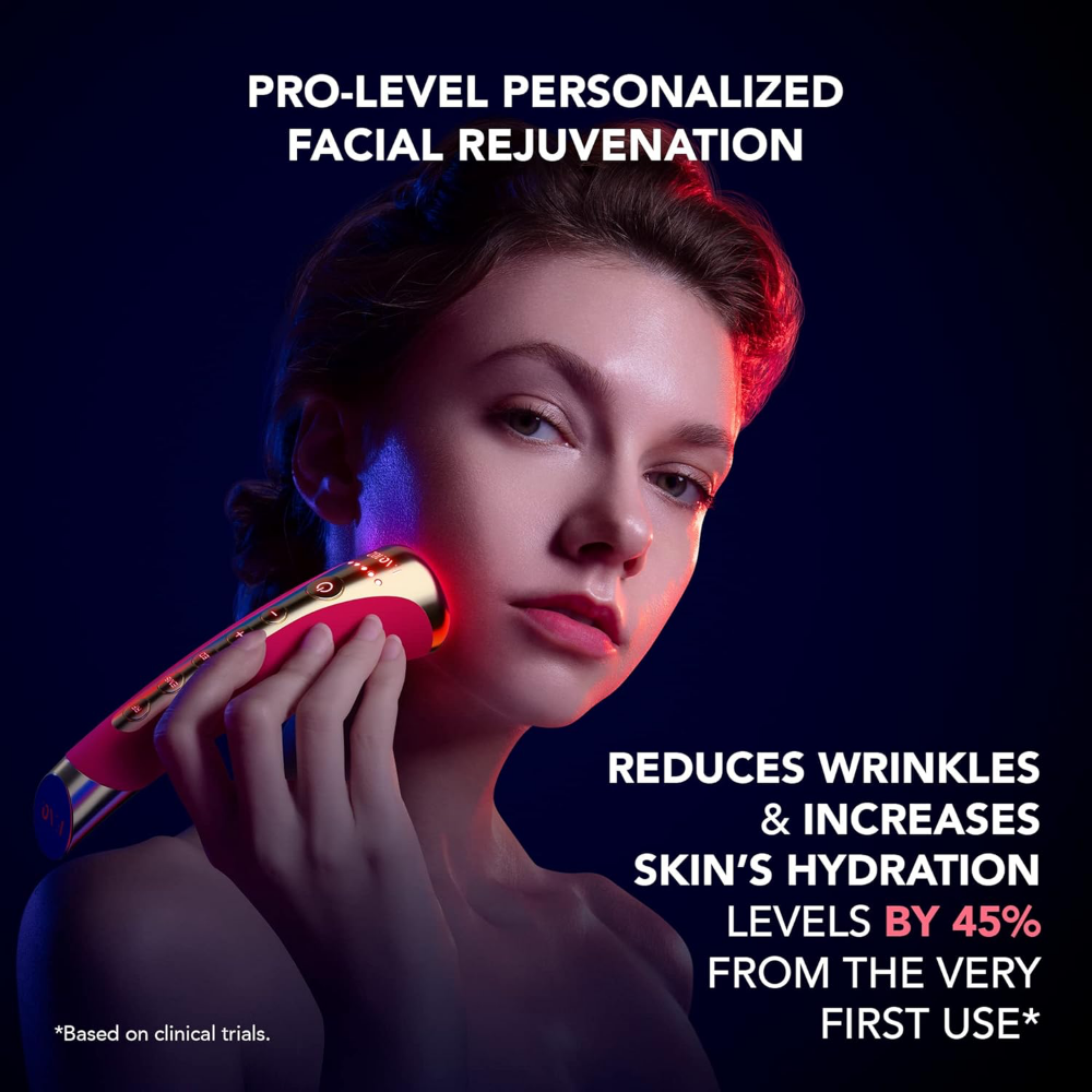 FOREO FAQ 102 High Frequency & Red Light Facial Rejuvenation Wand Pink Ruby