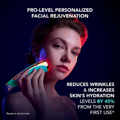 FOREO FAQ 102 High Frequency & Red Light Facial Rejuvenation Wand Topaz