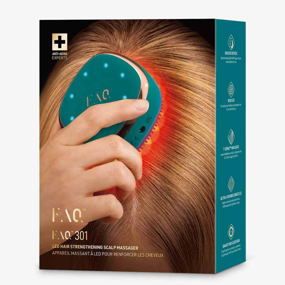 FOREO FAQ 301 Red Light Therapy LED Hair Strengthening Scalp Massager Device For Hair Loss