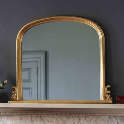 Dome Overmantle Mirror in Gold 94 x 118cm