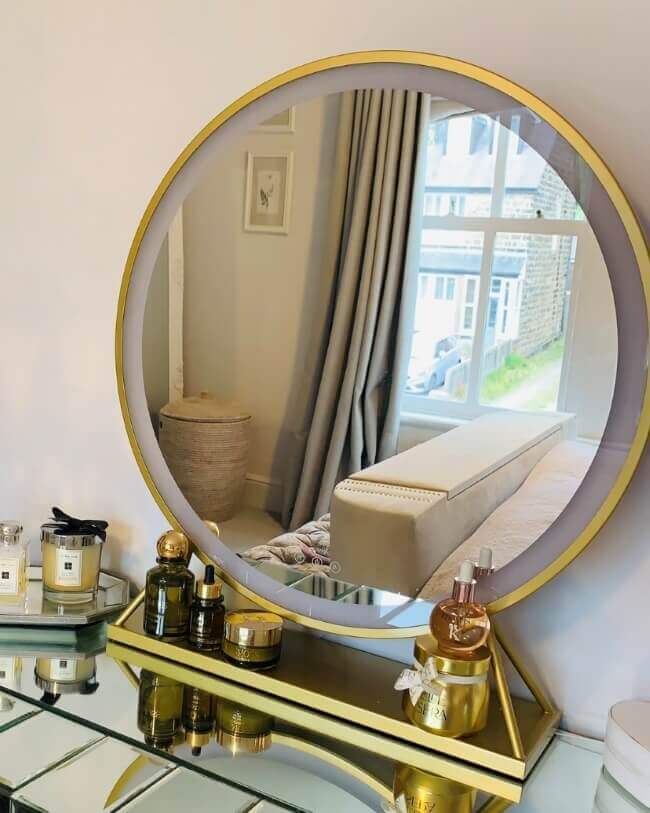 Pre Order End June Anne Round Hollywood Mirror Gold 60x67CM