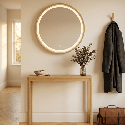Pre Order End June Florence Round Oak Mirror 60cm