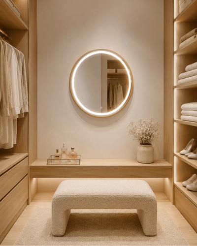 Pre Order End June Florence Round Oak Mirror 60cm