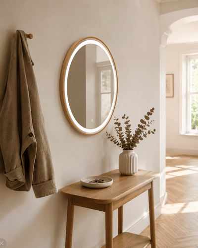 Pre Order End June Florence Round Oak Mirror 60cm